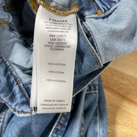 Frame NWT Arie Belted Utilitarian Denim Jumpsuit Size S Patch Pockets Buttons - Picture 7 of 12